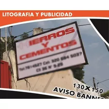 Aviso De Empresa Con Marco Metálico 130x150 , Banner