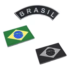 Kit 02 Bandeiras Do Brasil Emborrachadas Colorida + Tarjeta 