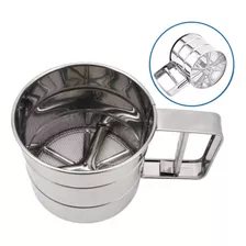 Caneca Inox Luxo Polvilhador Peneira Massas Com Gatilho 250g