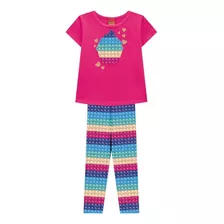 Conjunto Infantil Kyly Verão Legging E Blusa Pop It