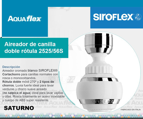 Aireador Canilla Con Doble Rotula Siroflex 2525/56s Aquaflex