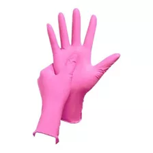 Guantes Descartables Gatamo G4 Color Rosa Talle M De Nitrilo X 100 Unidades