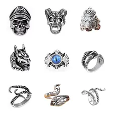 Anillo Ajustable Retro Rock Pulpo Dragón Serpiente Rana Punk