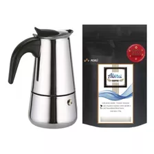 Pack Cafetera Moka 6 Tazas + Café Especialidad A Elección