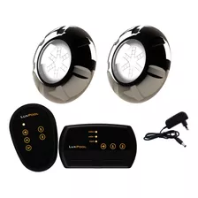 Kit Led Piscina C/ Mod+ 2 Saídas+ 2 Leds Rgb 9w Inox + Fonte