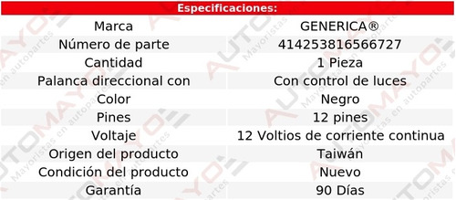 1-palanca Direccionales Negra Generica Saturn Sky 07-09 Foto 2