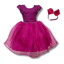 Vestido Infantil Luxo Batizado Aniversário Daminha C/ Brilho