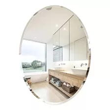 Espejo Ovalo 50x70cm Con Bisel 1´´ Para Colgar A Muro 