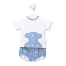 Baby Tous Conjunto Camiseta Y Short - Azul Celeste