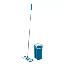 Mop Vassoura Esfregão Balde 4l Refil Microfibra Casual Home Cor Azul