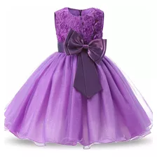 Vestido For Niña, Falda Tipo Poncho De Princesa Morada