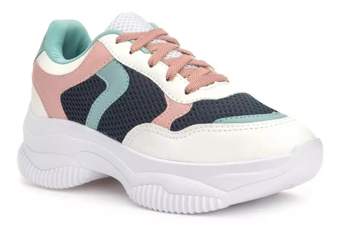 Tenis Feminino Sneaker Plataforma Colorido Blogueiras