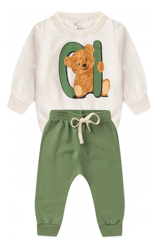 Conjunto Infantil Menino Moletom Peluciado Inverno Oi