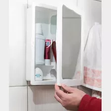 Armário Banheiro Parede Plástico Espelho Parafusos Fixadores Cor Do Móvel Branco