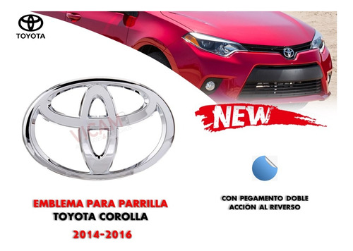 Emblema Para Parrilla Toyota Corolla 2014-2016 Foto 2