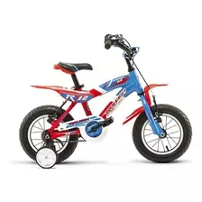 Bicicleta Paseo Infantil Raleigh Mxr R12 1v Frenos V-brakes Color Blanco/rojo/azul Con Ruedas De Entrenamiento 