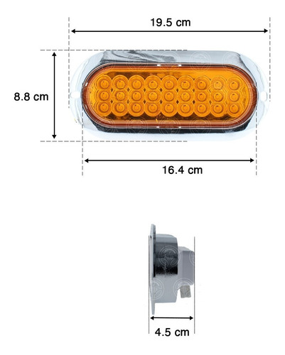 Plafon 27 Led Ovalado Bisel Cromo Alta Baja Estrobo 12-24v F Foto 3