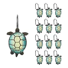 Ganchos Para Cortinas De Ducha Po Illuminated Sea Turtle