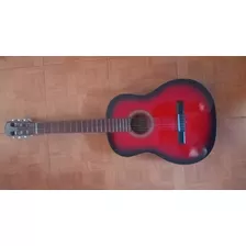 Guitarra Para Zurdos Acústica De Color Rojo Oscuro