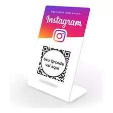 Placa Acrílico Qrcode Instagram Pix Google Whatsapp Tiktok