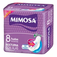 Toallas Femeninas Mimosa Ultra Nocturna Con Alas X 8 Un