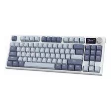 Teclado Gamer Mecanico Attack Shark K86 Sem Fio Com Tela Rgb Azul-claro Inglês Us