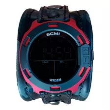 Reloj Brazalete Digital Cuero Camuflado Miltar Pedernal Scmi