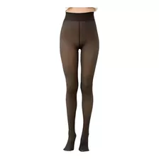 2 Medias Leggins Termicas Malla Afelpada Mujer Tiro Alto