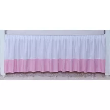 Saia Para Berço Colchão 1,30m X 0,70cm Branco E Rosa 2 Lados