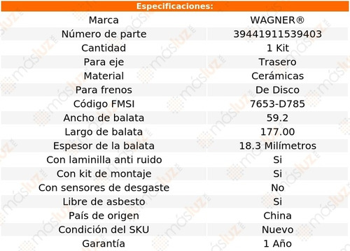 Kit Balatas Ceramicas Tra Sierra 3500 Classic 6.0l 07 Wagner Foto 2