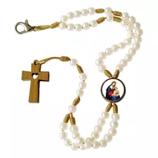 Terço Pulseira Santa Ana Perolado Católico Mãe Nossa Senhora