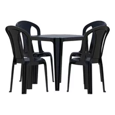 Conjunto De Mesa Coruripe Com 4 Cadeiras Plásticas S/ Braço