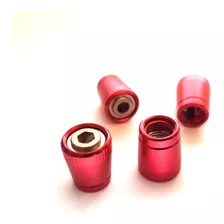 Tapon Valvula Neumatico Metalico Rojo Set 4 Unid