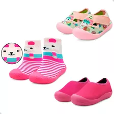 Kit 3 Pares Sapameia Infantil Menina Antiderrapante Mzshoes