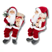 Boneco Papai Noel Sentado 40 Cm Vermelho Enfeite Natalino