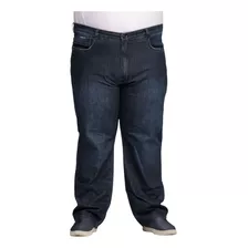 Calça Jeans Masculina Plus Size Escura Com Puídos 54 E 56