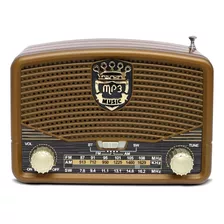 Radio Portatil Retro Am/fm Bluetooth Batería Recargable 