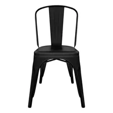 Silla De Comedor Desillas Tolix, Estructura Color Negro Mate, 1 Unidad