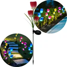 Estaca Flor Tulipanes Solar Jardín Exterior Lampara 
