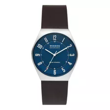 Reloj Hombre Skagen Grenen Solar Powered Color De La Correa Café