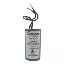 Capacitor Permanente De Motor 20µf 250v Cabo Flex - Ducati