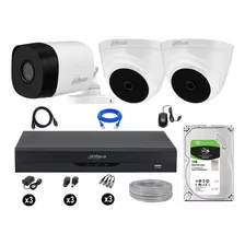 Cámaras Seguridad Dahua Kit 3 5mp + Disco 1tb Completo Hdmi