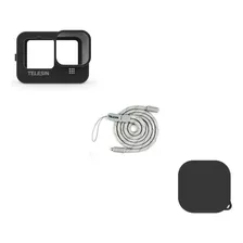 Case De Silicona + Sujetador + Tapa Para Gopro Hero 11/10/9