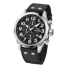 Reloj Hombre Tw Steel Vs3 Cuarzo 45mm Pulso Negro En Nylon