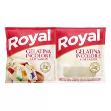 Gelatina Pó Sem Sabor Royal Pacote 24g 2 Unidades