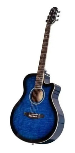 Guitarra Acústica Parquer Custom Gac109mc Para Diestros Azul Laca