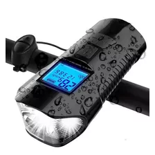 Lanterna Farol Bike Led Recarregável Velocímetro Prova Dágua