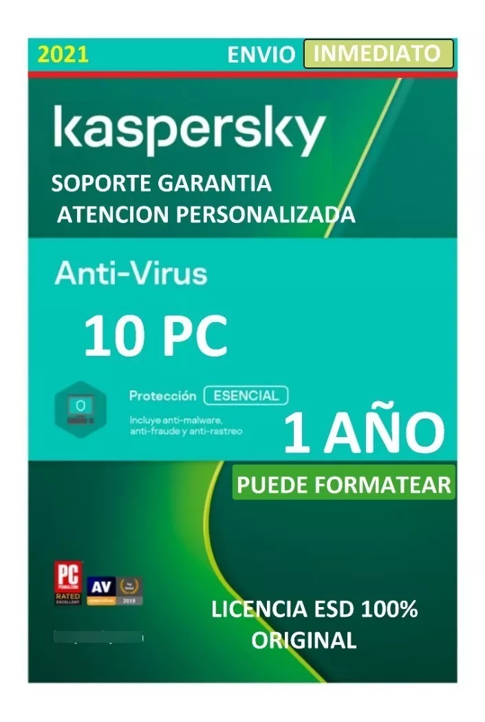 Licencia Kaspersky Antivirus 10 Pc 1 Año