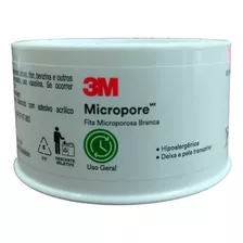 Fita Micropore Branca 3m 25mm X 10m - Kit Com 5 Unidades