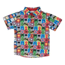 Camisa Heróis Gibi Festa Infantil 